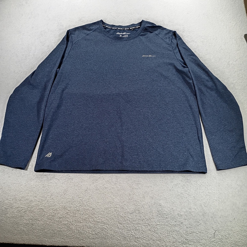 Eddie Bauer Mens Motion FreeDry Shirt Blue XL Long Sleeve Performance